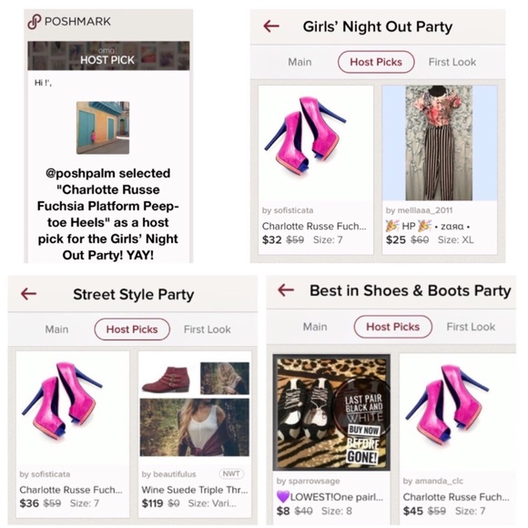 Charlotte Russe Fuchsia Platform Peep-toe Heels - Picture 5 of 8